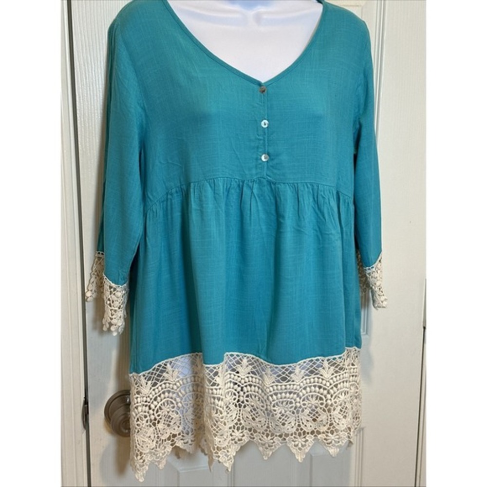Umgee Boho Top With Lace Trim Size Small Boutique‎ Brand